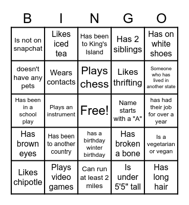 Find Someone Who... Bingo Card