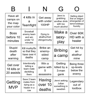 HOTS SEXY BINGO TIME Bingo Card