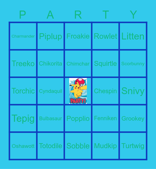 Pokémon Party Bingo Card