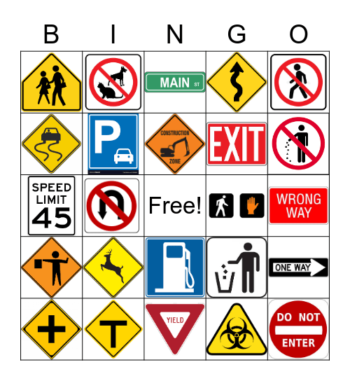 Community Signs Bingo Card