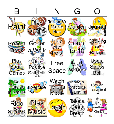 Coping Skills Bingo Card