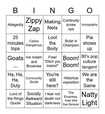D&D Bingo Card