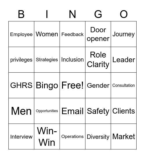 Better Allies Bingo Card