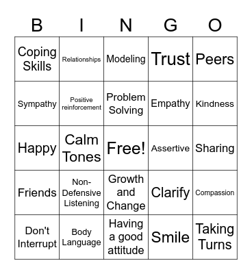 Communication skills Bingo Card