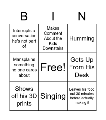 Seth Bingo Card