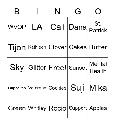 SPD Event Bingo Card