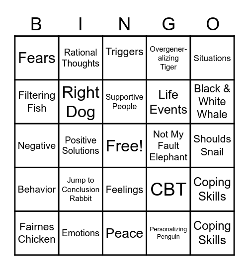 CBT Bingo Card