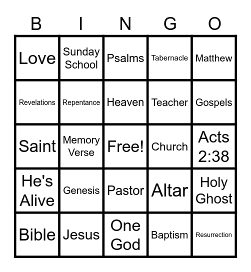 Enjoying Jesus! Bingo Card