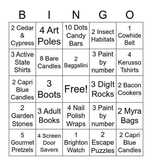 March 22-26 Madness! Bingo Card