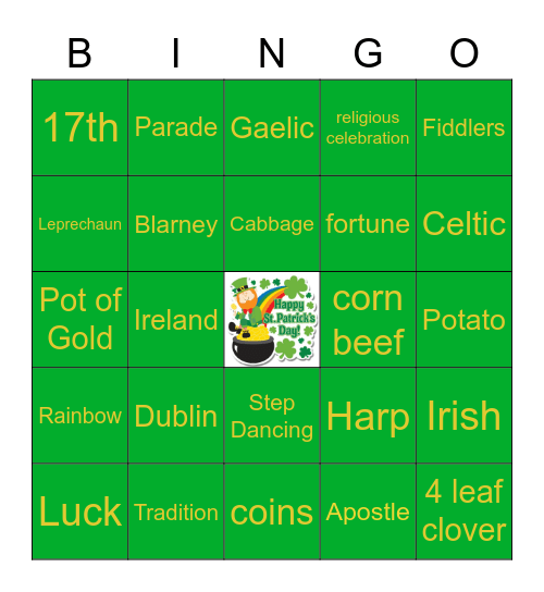 SAINT PATRICK'S DAY Bingo Card