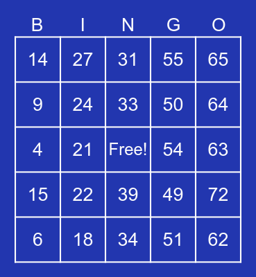 Carver and 81st street School Bingo Card
