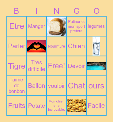 Family BINGO En Francais! Bingo Card