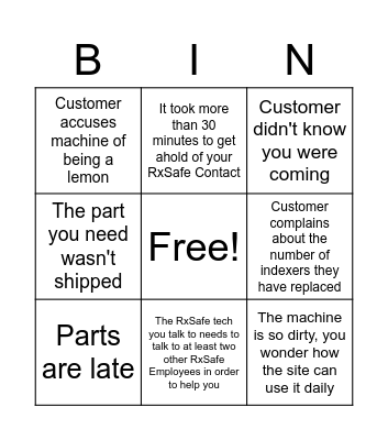 RxSafe Bingo Card