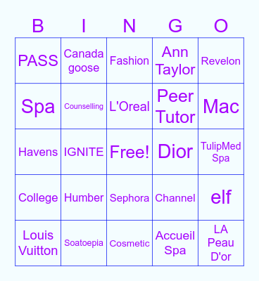 Brand & Company Hunt Bingo Card