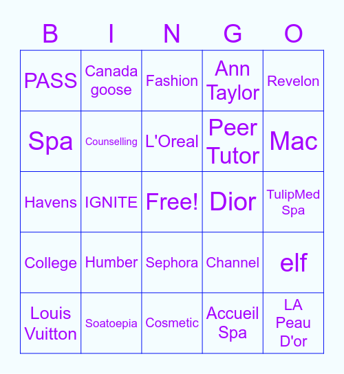 Brand & Company Hunt Bingo Card