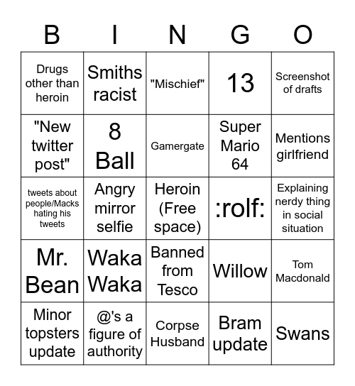 Wokbir Bingo Card