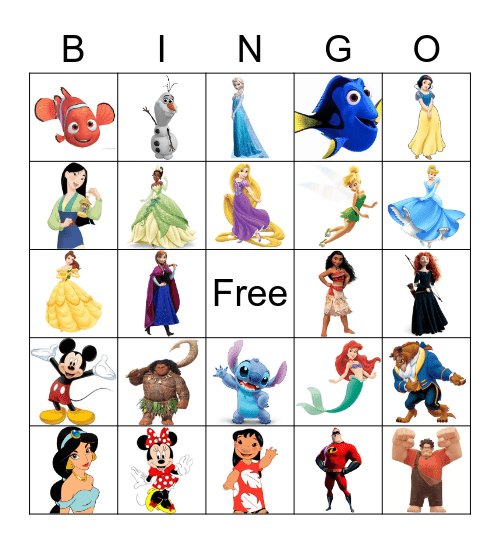 DISNEY Bingo Card
