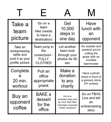 OFFICE COMPETITION Bingo Card