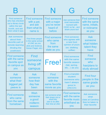 CSSC Bingo Week 2! Bingo Card