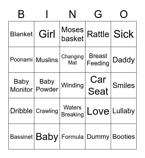 Baby Bird Bingo Card
