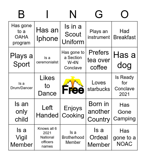 Section W-4N Bingo Card