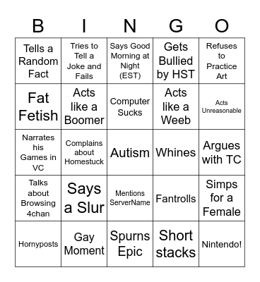 Ducky Moments Bingo Card