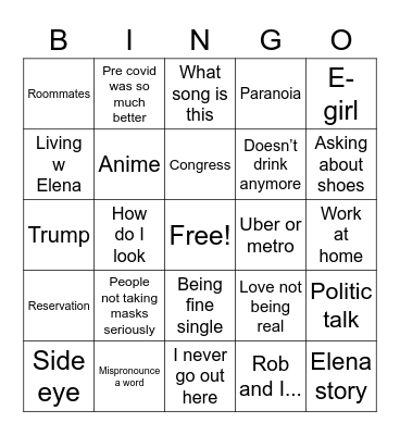 Mr Vulf Vingo Bingo Card