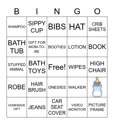 BABY SHOWER Bingo Card