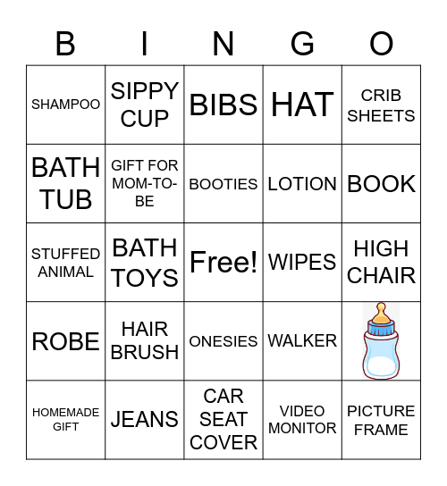 BABY SHOWER Bingo Card