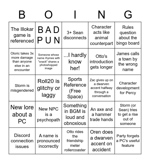 Boing Boing Bingo Card