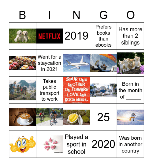 Getting To Know You Bingo Card