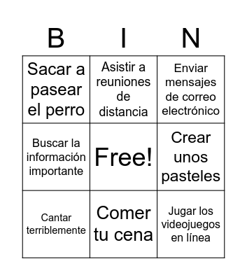 ¿Para qué sirve la computadora? Bingo Card