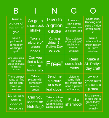 St. Patty's Bingo Card