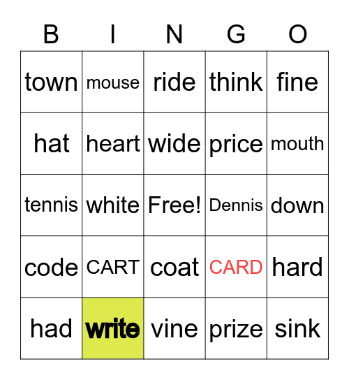 BINGO!!! Bingo Card