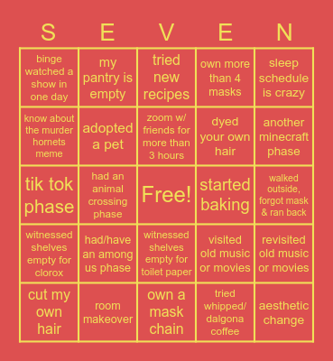 Quarantine Bingo :D Bingo Card