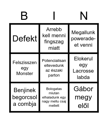 Balaton Tour Bingo Card