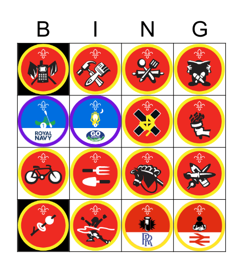 cub badge Bingo Card