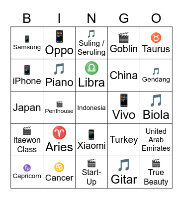 ⋆ɯιɳƚҽɾ Bingo Card
