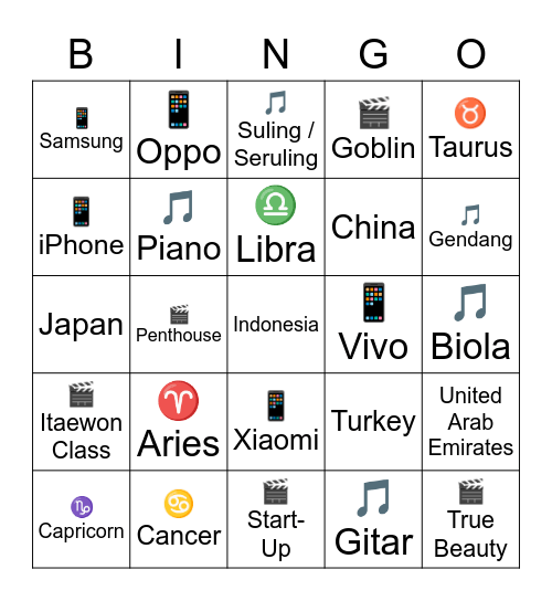 ⋆ɯιɳƚҽɾ Bingo Card