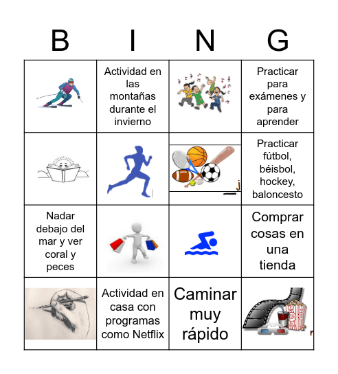 Lo que me gusta Bingo Card