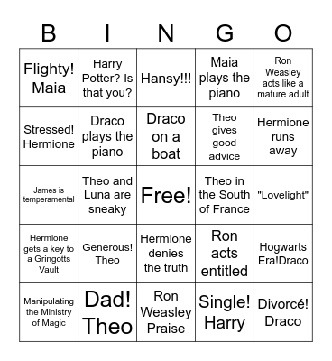 Lovelight Bingo Card