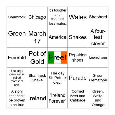 Yay for St. Patrick's Day! Bingo Card