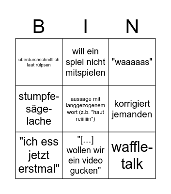 Jan Bingo Card