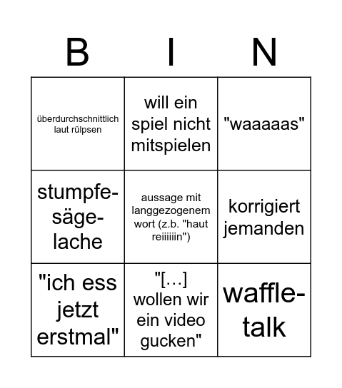 Jan Bingo Card