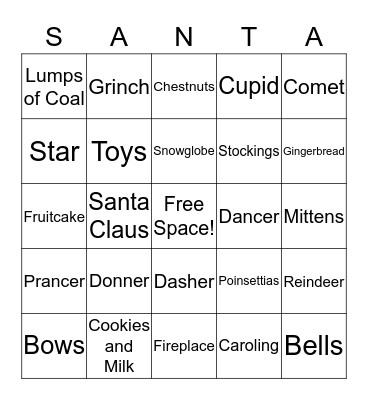Christmas BINGO! Bingo Card