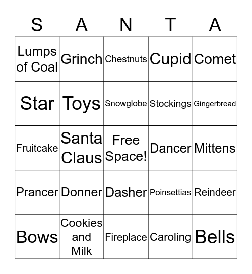 Christmas BINGO! Bingo Card
