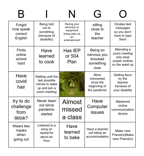 Boundless Bingo Card