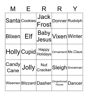 Christmas Bingo Card