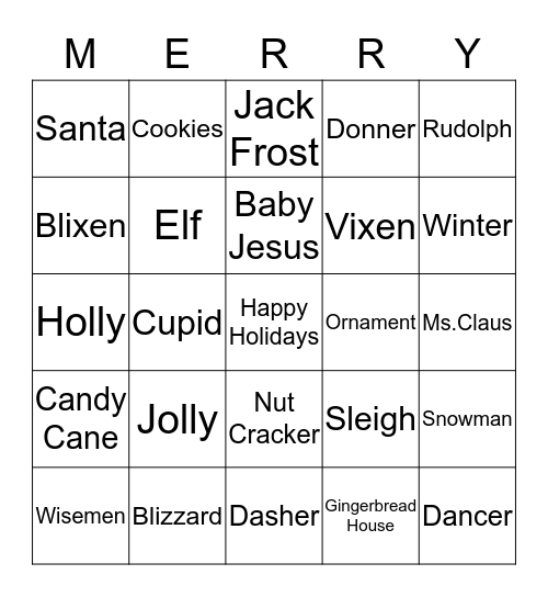 Christmas Bingo Card