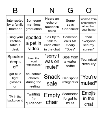 REMOTE LEARNING Bingo Card